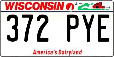 WI license plate 372PYE
