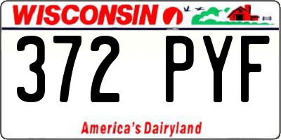WI license plate 372PYF