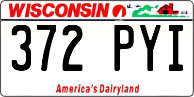 WI license plate 372PYI