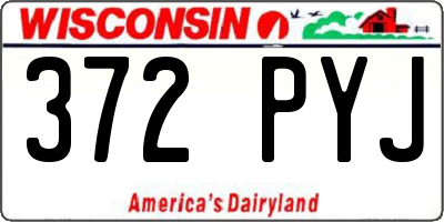 WI license plate 372PYJ
