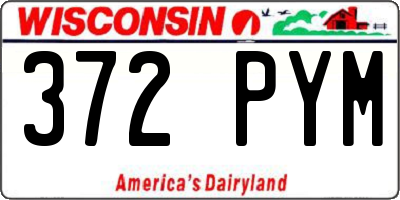 WI license plate 372PYM