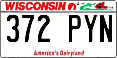 WI license plate 372PYN