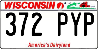 WI license plate 372PYP