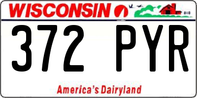 WI license plate 372PYR