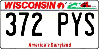 WI license plate 372PYS