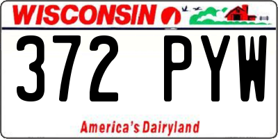 WI license plate 372PYW