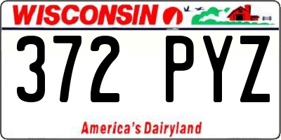 WI license plate 372PYZ