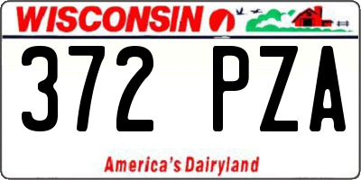 WI license plate 372PZA
