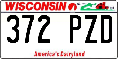 WI license plate 372PZD