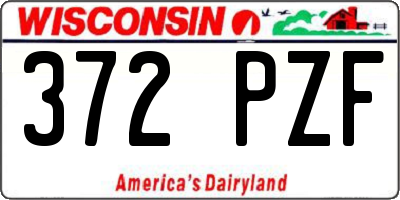 WI license plate 372PZF
