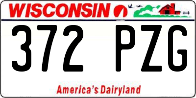 WI license plate 372PZG