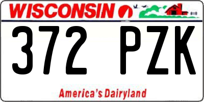 WI license plate 372PZK
