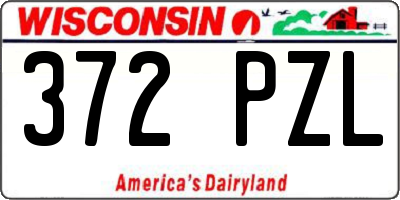 WI license plate 372PZL