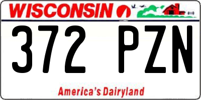 WI license plate 372PZN