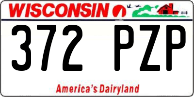 WI license plate 372PZP