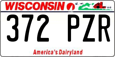 WI license plate 372PZR