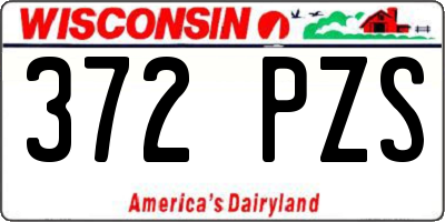 WI license plate 372PZS