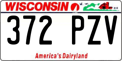 WI license plate 372PZV