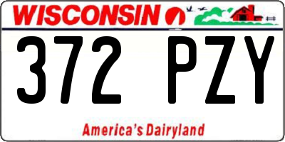 WI license plate 372PZY