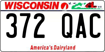 WI license plate 372QAC