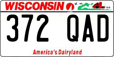 WI license plate 372QAD