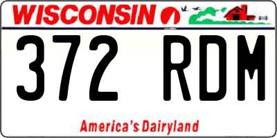 WI license plate 372RDM