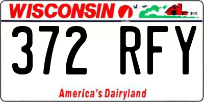 WI license plate 372RFY