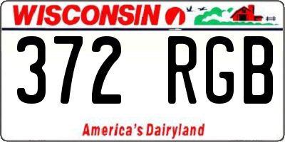 WI license plate 372RGB