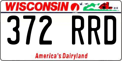 WI license plate 372RRD