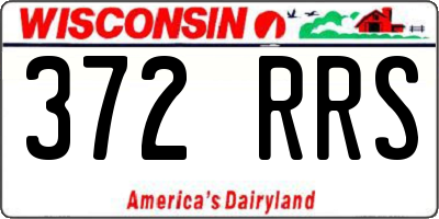 WI license plate 372RRS