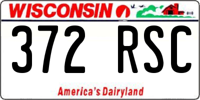 WI license plate 372RSC