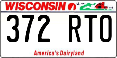 WI license plate 372RTO