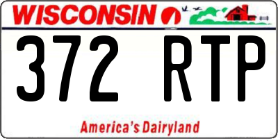 WI license plate 372RTP