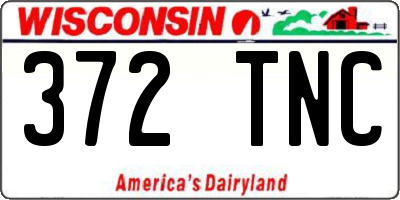 WI license plate 372TNC