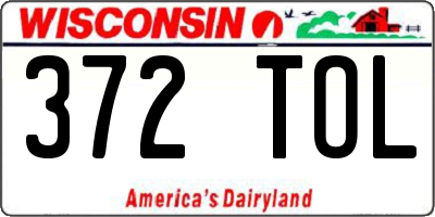 WI license plate 372TOL