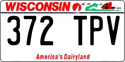 WI license plate 372TPV