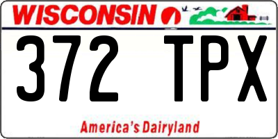 WI license plate 372TPX