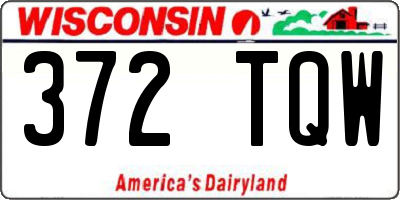 WI license plate 372TQW
