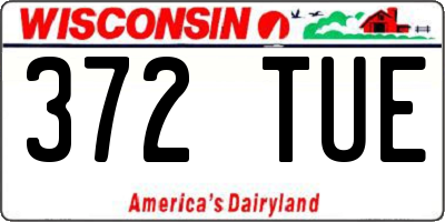 WI license plate 372TUE
