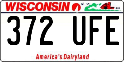 WI license plate 372UFE