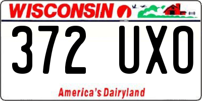 WI license plate 372UXO