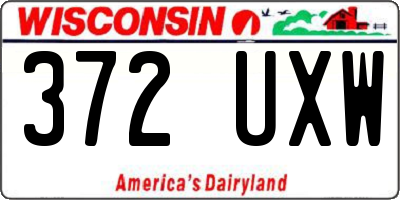 WI license plate 372UXW