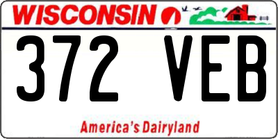 WI license plate 372VEB