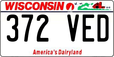 WI license plate 372VED