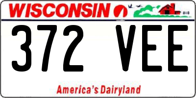 WI license plate 372VEE