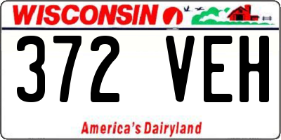 WI license plate 372VEH