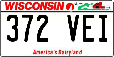 WI license plate 372VEI