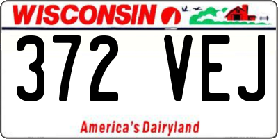 WI license plate 372VEJ