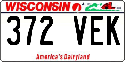WI license plate 372VEK