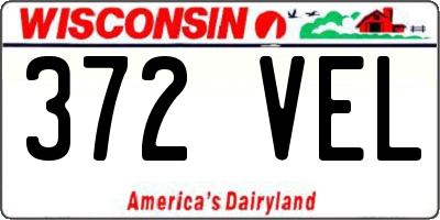 WI license plate 372VEL